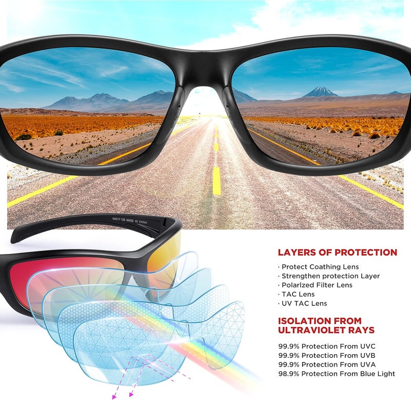 RIVBOS Polarized Sunglasses UV400 Protection for Men's and Women's Fishing, Cycling, and Outdoor Activities RB832 - Image 4